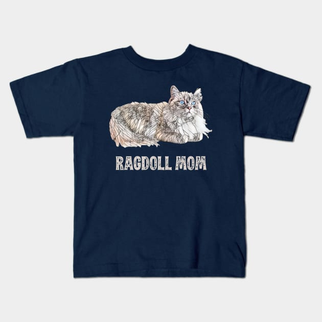 Ragdoll Mom - Ragdoll Cat Mom Design Kids T-Shirt by DoggyStyles